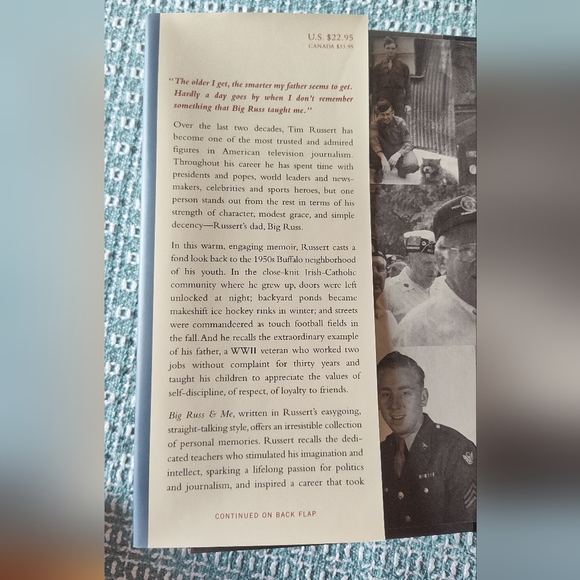 Big Russ & Me Father and Son: Lessons Life Tim Russert Hardcover Book NWT - Picture 3 of 4